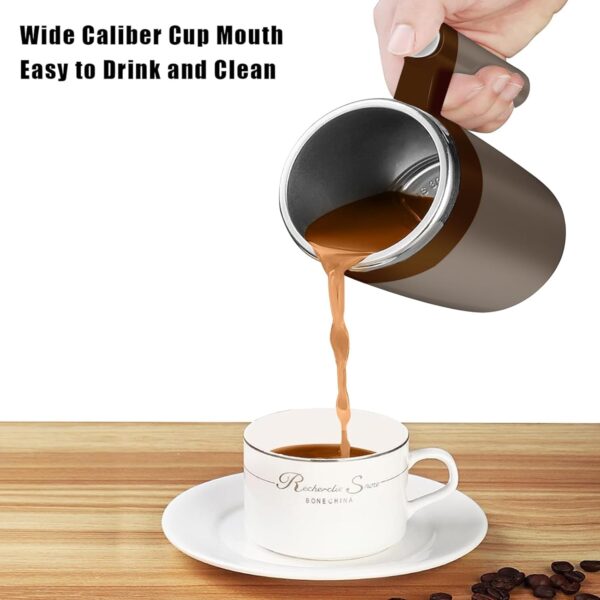 Self Stirring Mug,Rechargeable Auto Magnetic Coffee Mug with 2Pc Stir Bar,Waterproof Automatic Mixing Cup for Milk/Cocoa at Office/Kitchen/Travel 14oz Best Gift - Black  Home & Kitchen - Image 8