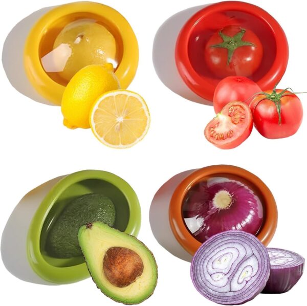 Generic 2024 New Silicone Fruit Storage Box,Fruit And Vegetable Anti-Oxidation Storage Box,Silicone Fruit and Vegetable Storage Containers Set for Fridge Keep Fresh(4 Pcs) Home & Kitchen