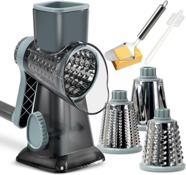 Cheese Grater with Container - Box Grater Cheese Shredder Lemon Zester Grater - Cheese Grater with Handle - Graters for Kitchen Stainless Steel Food Grater - Hand Grater and Vegetable Peeler Home & Kitchen